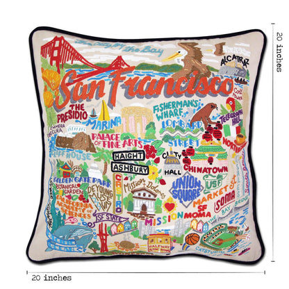 San Francisco City Hand-Embroidered Pillow by CatStudio Quirks!