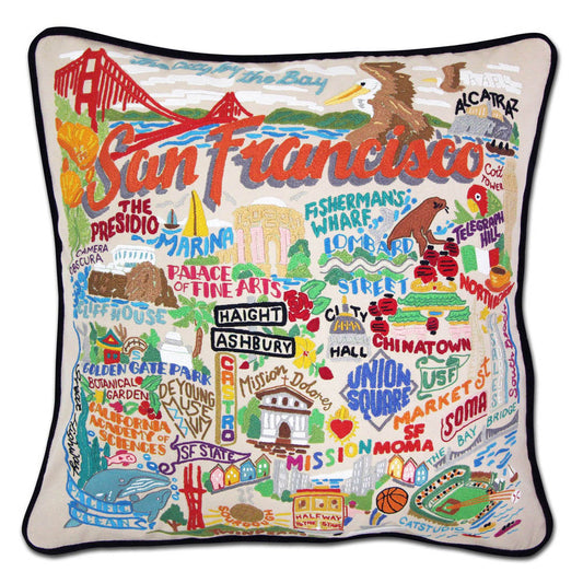 San Francisco City Hand-Embroidered Pillow by CatStudio Quirks!