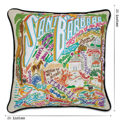 Santa Barbara, CA Hand-Embroidered Pillow Quirks!