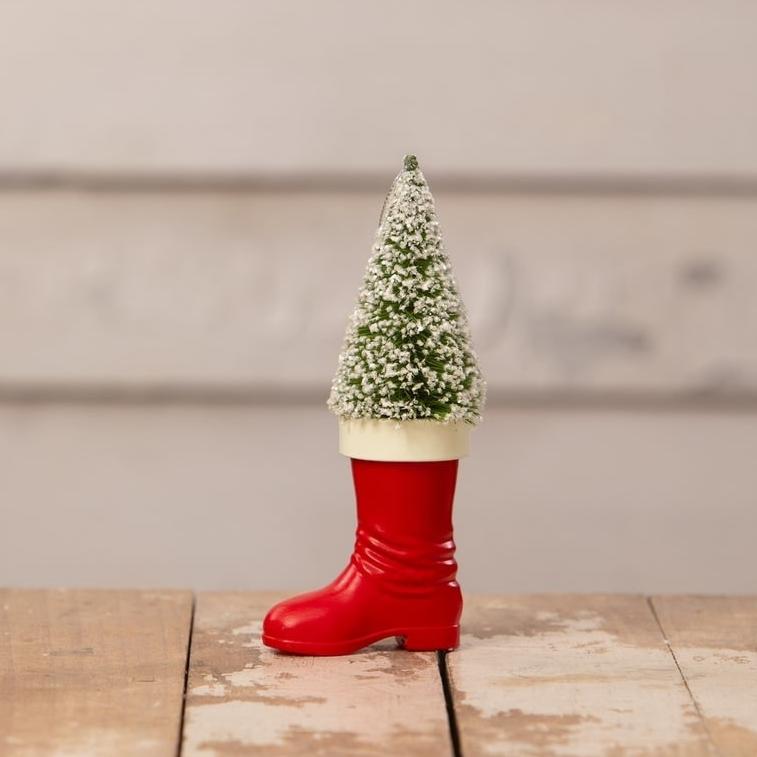 Santa Boot with Bottle Brush Tree Ornament Quirks!