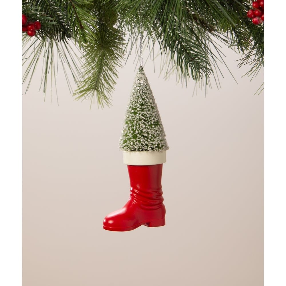 Santa Boot with Bottle Brush Tree Ornament Quirks!