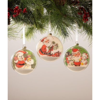 Santa Glass Disk Ornament by Bethany Lowe Designs Quirks!