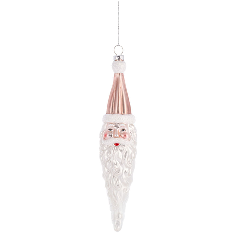 Santa Icicle Blown Glass Ornament PINK Quirks!