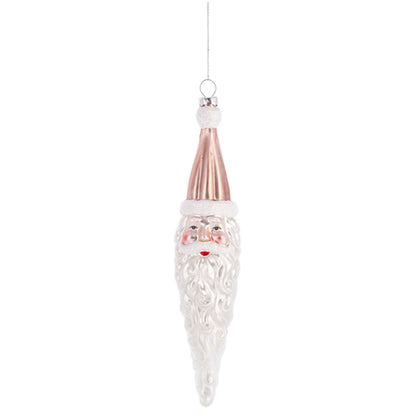 Santa Icicle Blown Glass Ornament PINK Quirks!
