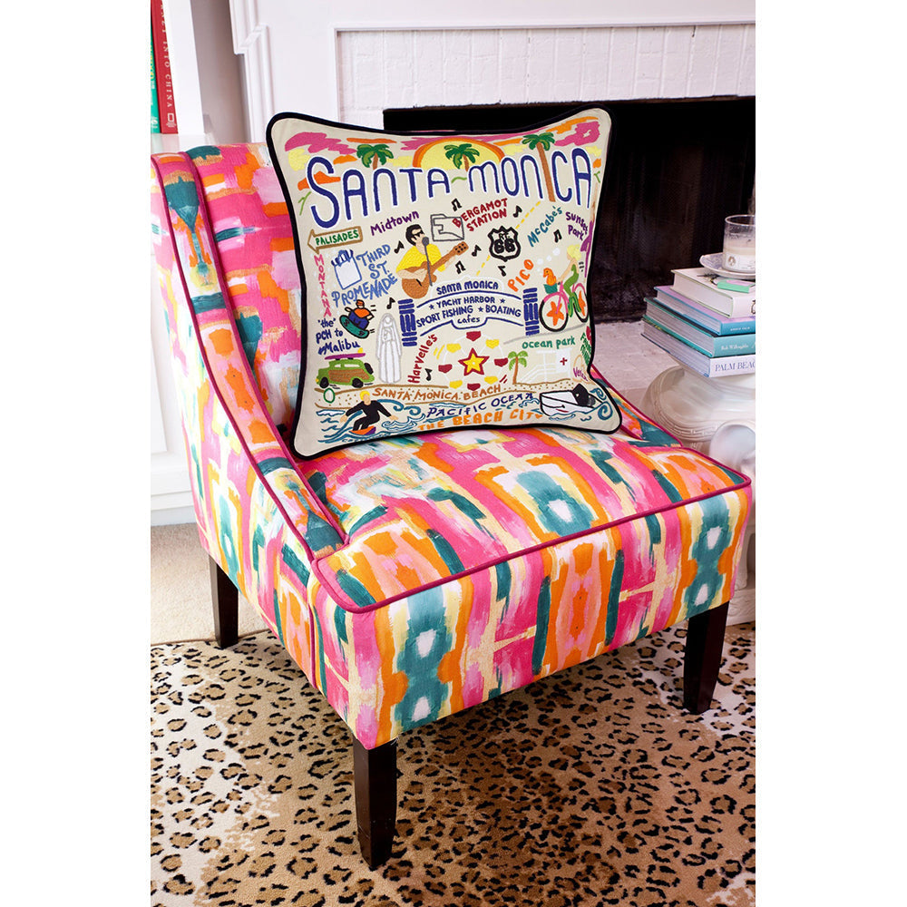 Santa Monica, CA Hand-Embroidered Pillow Quirks!