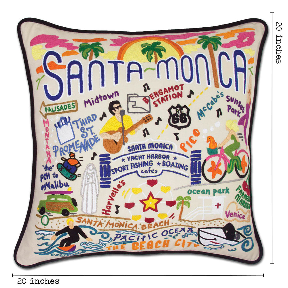 Santa Monica, CA Hand-Embroidered Pillow Quirks!