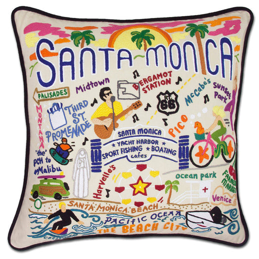 Santa Monica, CA Hand-Embroidered Pillow Quirks!