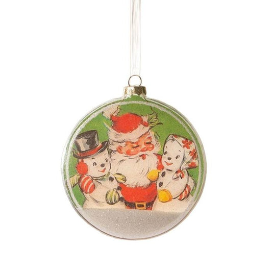 Santa with Snowmen Disk Ornament by Bethany Lowe Designs Quirks!