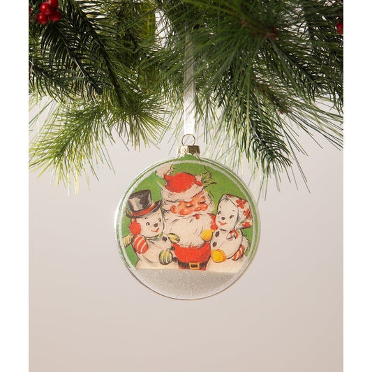 Santa with Snowmen Disk Ornament by Bethany Lowe Designs Quirks!