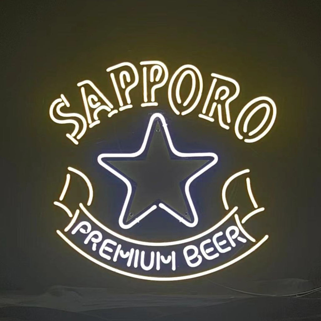Sapporo Premium Beer with Star Neon Signs Light Neon Signs Land