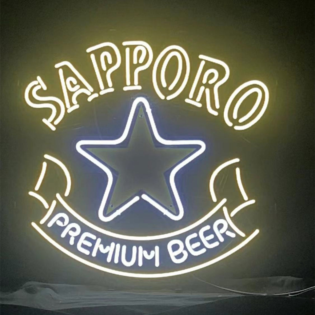 Sapporo Premium Beer with Star Neon Signs Light Neon Signs Land