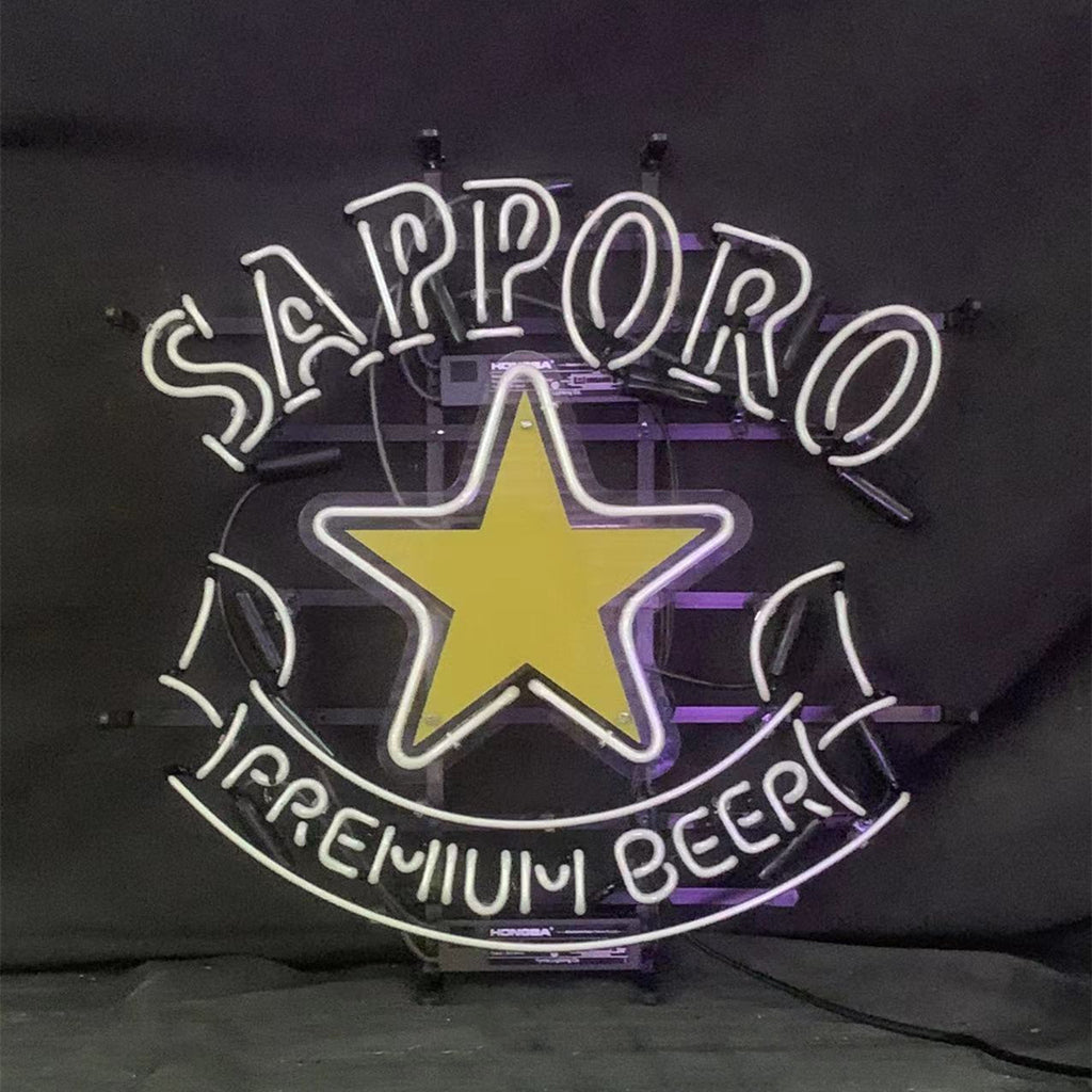 Sapporo Premium Beer with Star Neon Signs Light Neon Signs Land