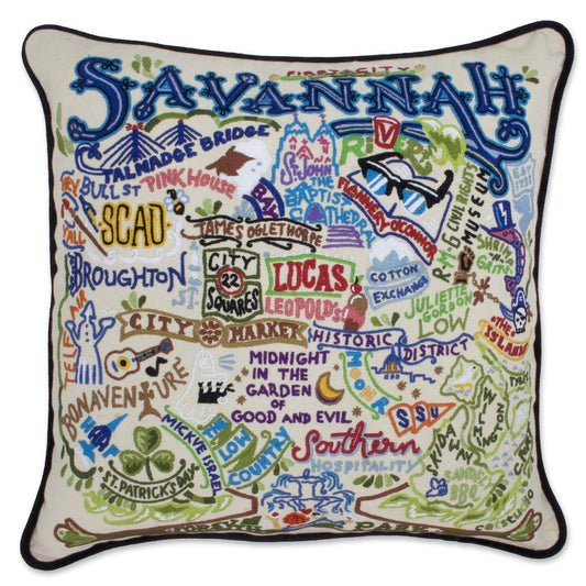 Savannah, GA Hand-Embroidered Pillow Quirks!