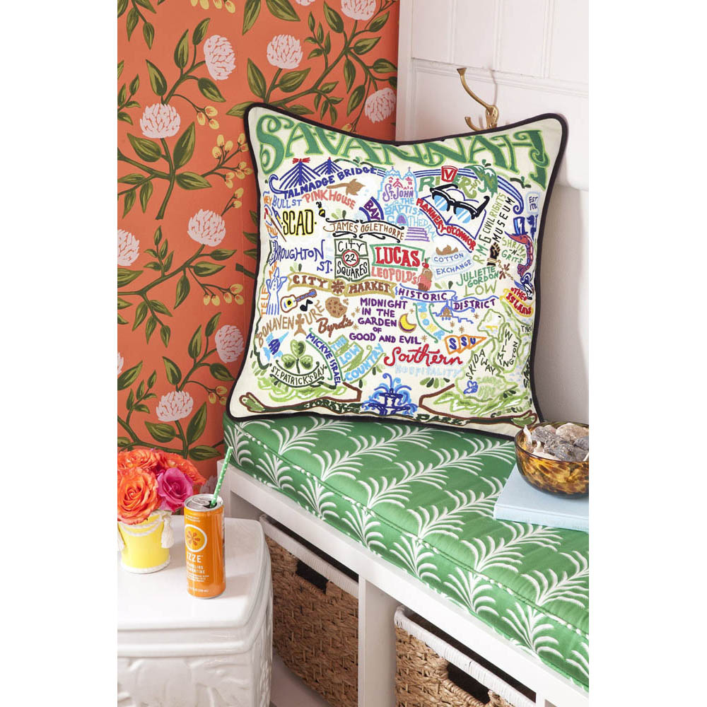 Savannah Hand-Embroidered Pillow by CatStudio Quirks!