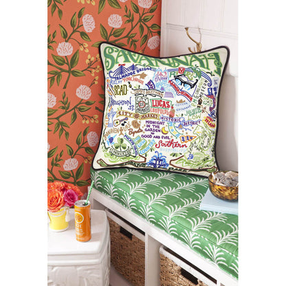 Savannah Hand-Embroidered Pillow by CatStudio Quirks!
