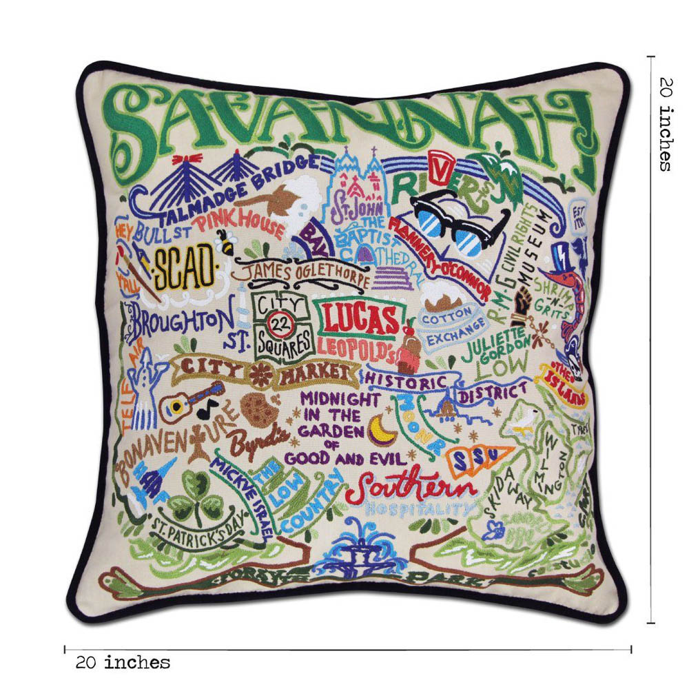 Savannah Hand-Embroidered Pillow by CatStudio Quirks!
