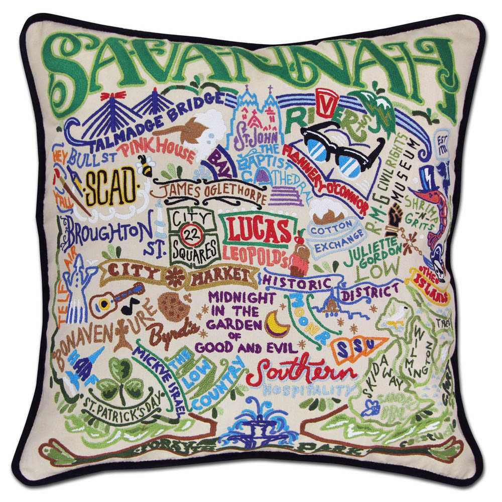 Savannah Hand-Embroidered Pillow by CatStudio Quirks!