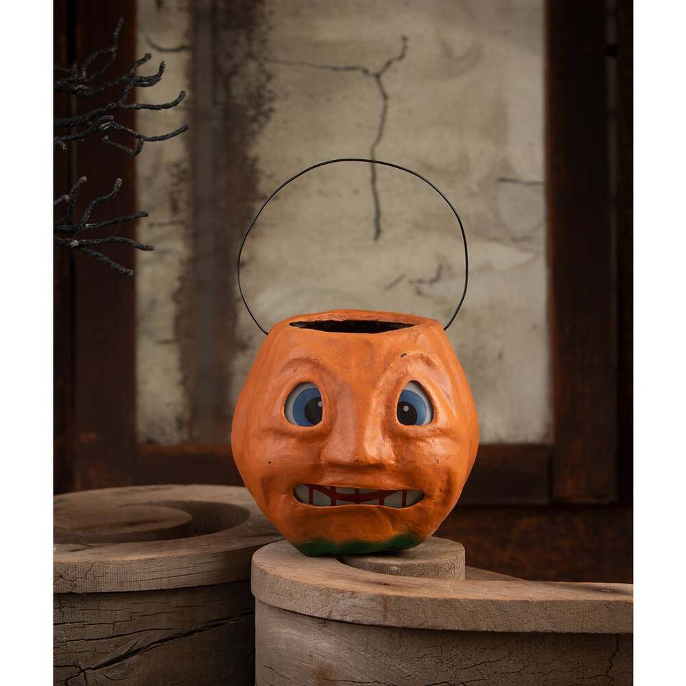 Scary Vintage Pumpkin Bucket Medium by Bethany Lowe Designs Quirks!