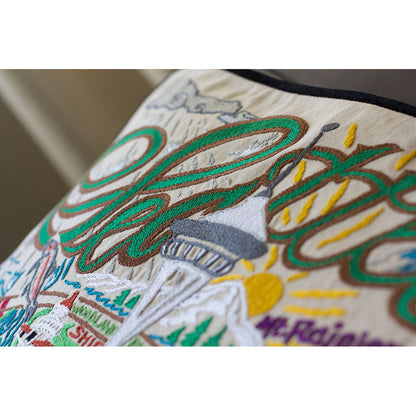 Seattle, WA Hand-Embroidered Pillow Quirks!