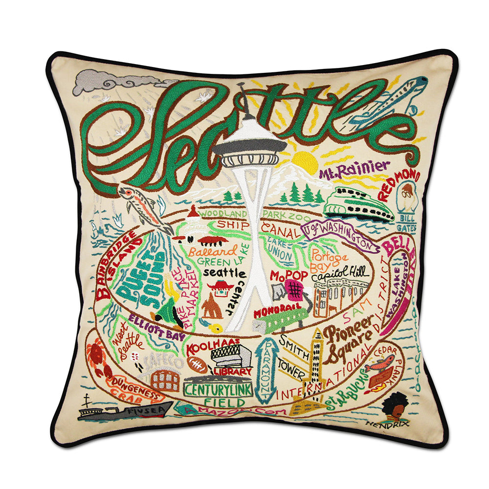 Seattle, WA Hand-Embroidered Pillow Quirks!