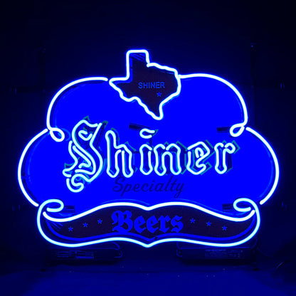Shiner Specialty Beers with Texas Map Neon Sign Light Neon Signs Land