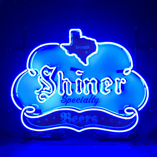 Shiner Specialty Beers with Texas Map Neon Sign Light Neon Signs Land