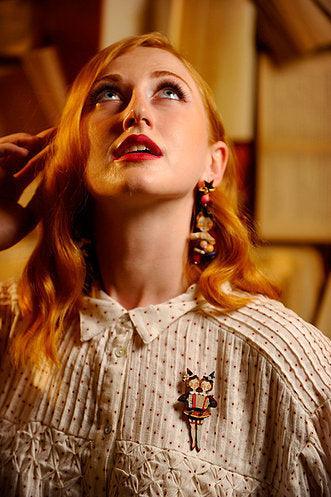 Sister Accordionists Circus Brooch by Laliblue
