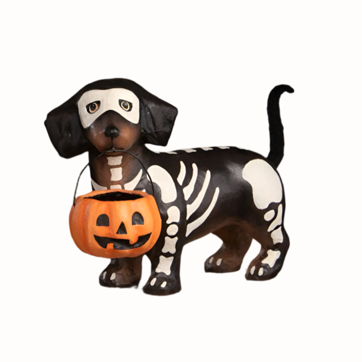 Skelly Pup Paper Mache by Bethany Lowe Designs Quirks!