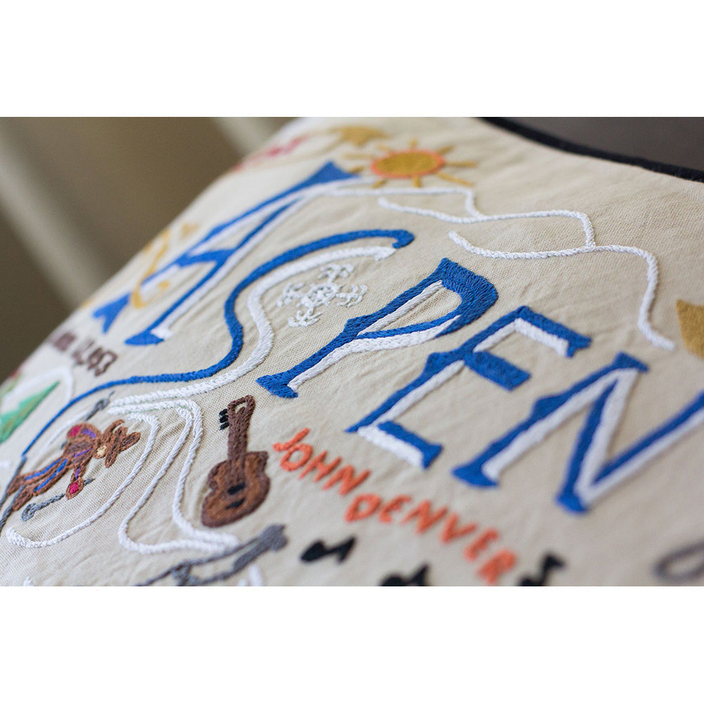 Ski Aspen Hand-Embroidered Pillow Quirks!