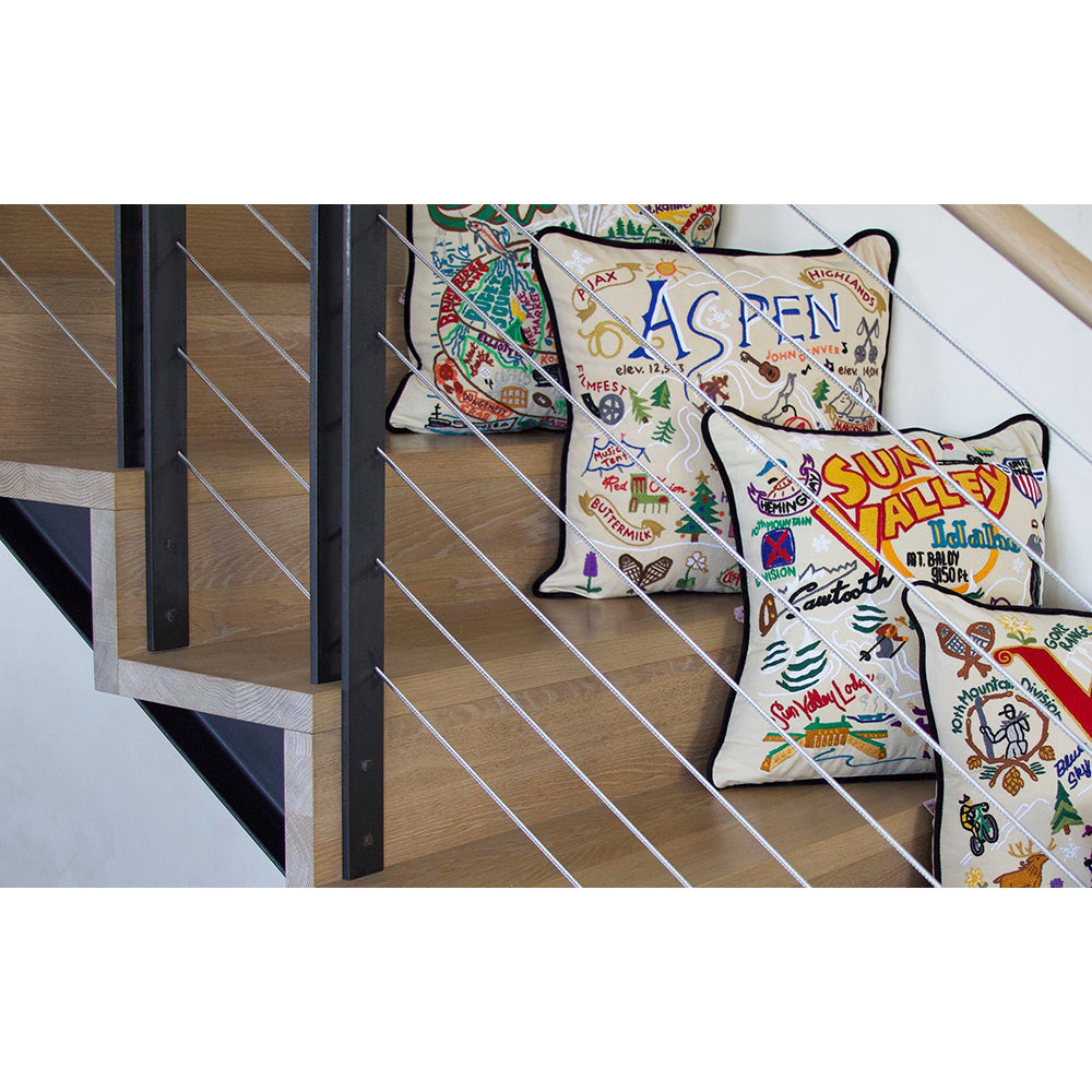Ski Aspen Hand-Embroidered Pillow Quirks!