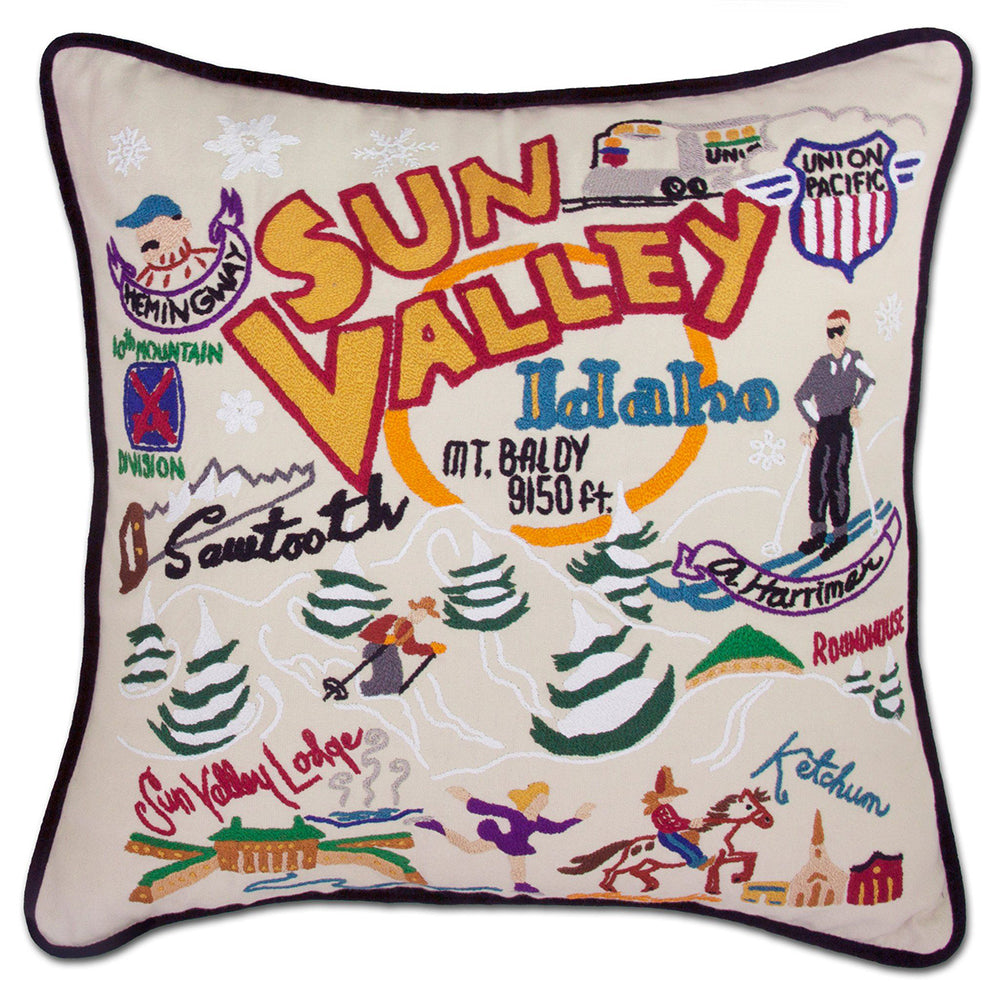Ski Sun Valley Hand-Embroidered Pillow Quirks!
