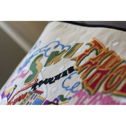 Ski Tahoe Hand-Embroidered Pillow Quirks!