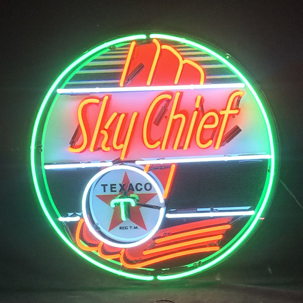 Sky Chief Texaco Gasoline Neon Signs Light Neon Signs Land