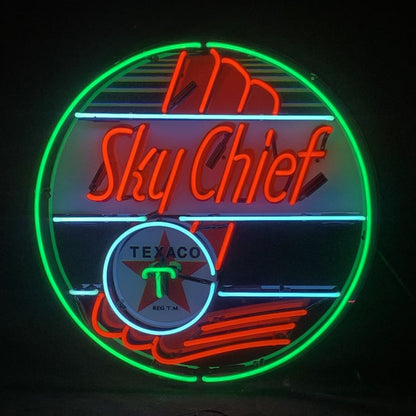 Sky Chief Texaco Gasoline Neon Signs Light Neon Signs Land