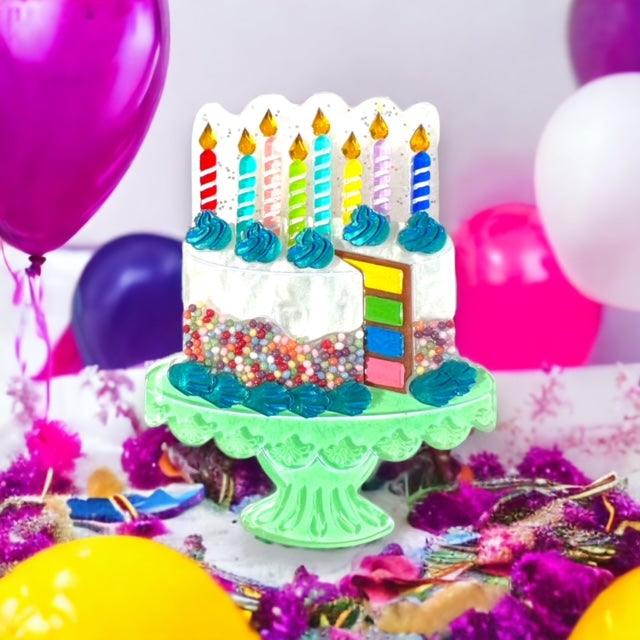 "Slice, Slice Baby" Birthday Cake Brooch by Lipstick & Chrome x Club Eggie Quirks!