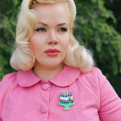 "Slice, Slice Baby" Birthday Cake Brooch by Lipstick & Chrome x Club Eggie Quirks!