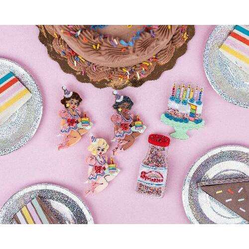 "Slice, Slice Baby" Birthday Cake Brooch by Lipstick & Chrome x Club Eggie