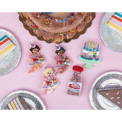 "Slice, Slice Baby" Birthday Cake Brooch by Lipstick & Chrome x Club Eggie