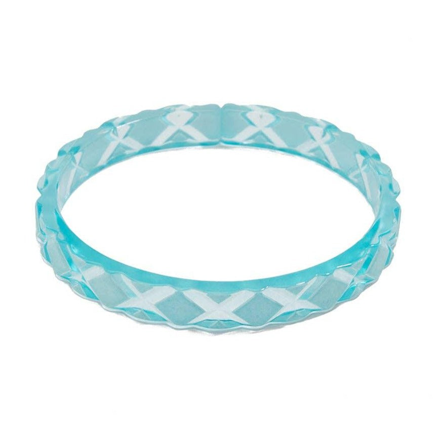 Quilted Acrylic Resin Bangle Bracelet -BRIGHT BLUE Quirks!