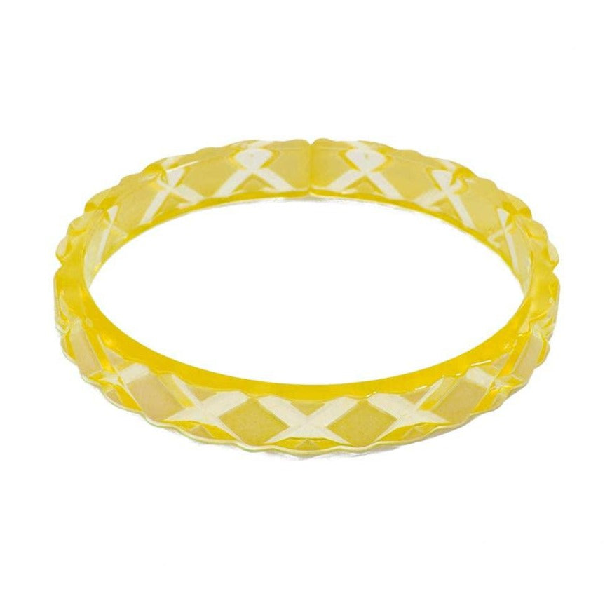 Quilted Resin Bangle Bracelet -YELLOW Quirks!