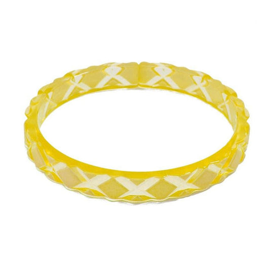 Quilted Resin Bangle Bracelet -YELLOW Quirks!
