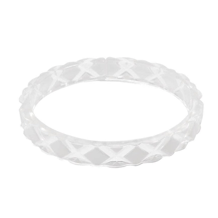 Quilted Resin Bangle Bracelet -WHITE Quirks!