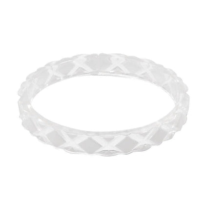 Quilted Resin Bangle Bracelet -WHITE Quirks!