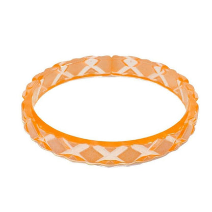 Quilted Resin Bangle Bracelet -BRIGHT ORANGE Quirks!