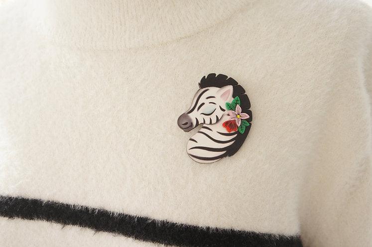 Solidarity Zebra Brooch by Laliblue