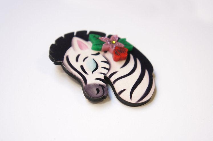 Solidarity Zebra Brooch by Laliblue