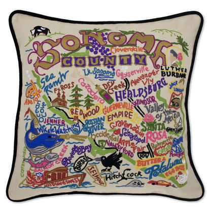 Sonoma County, CA Hand-Embroidered Pillow Quirks!
