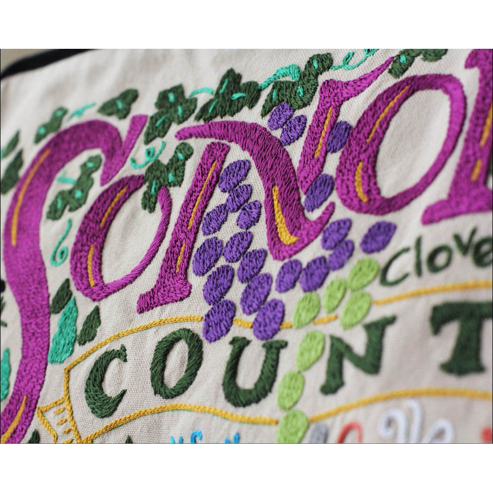 Sonoma County Hand-Embroidered Pillow by CatStudio Quirks!