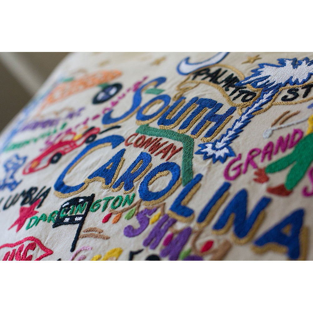 South Carolina Hand-Embroidered Pillow Quirks!