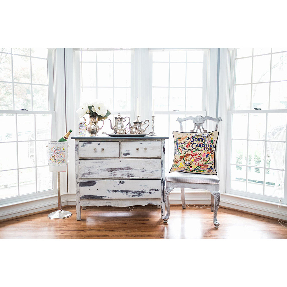 South Carolina Hand-Embroidered Pillow Quirks!